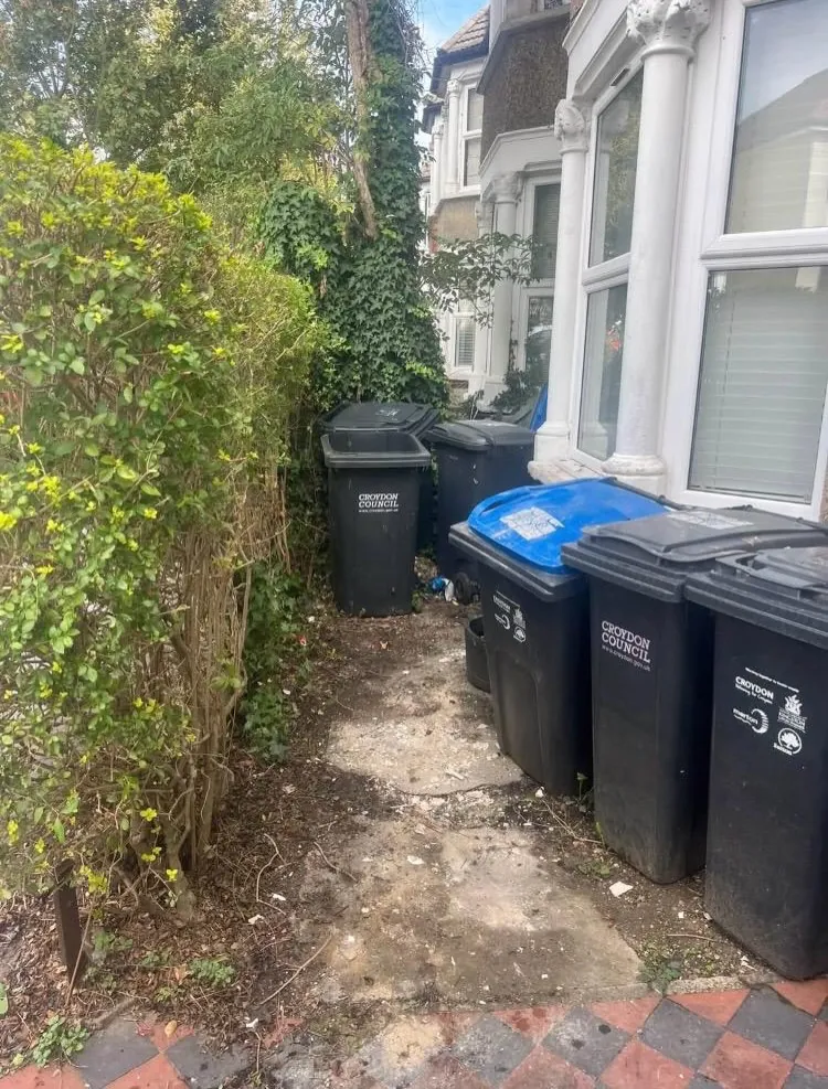 The same Croydon side passage after the rubbish was removed